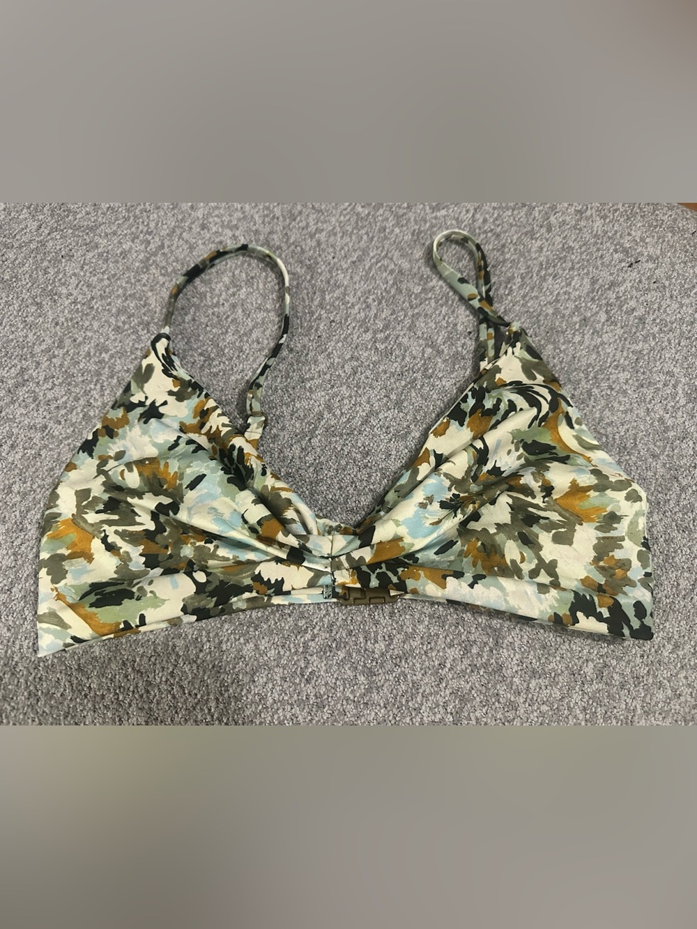 Silvia Tcherassi Fern Floral Bikini Top Sz S Watercolor Halter Bralette